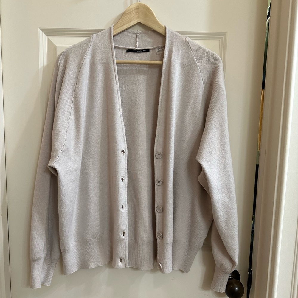 Beautiful T Tahari Cardigan Large, IVORY Large